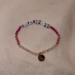 Pink little words project “girl tribe” bracelet